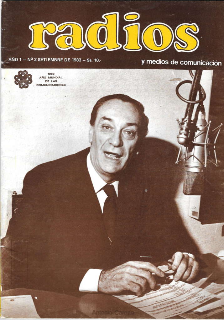 Carrizo en LS5 Tapa revista Radios año 1983 - revista del gremio